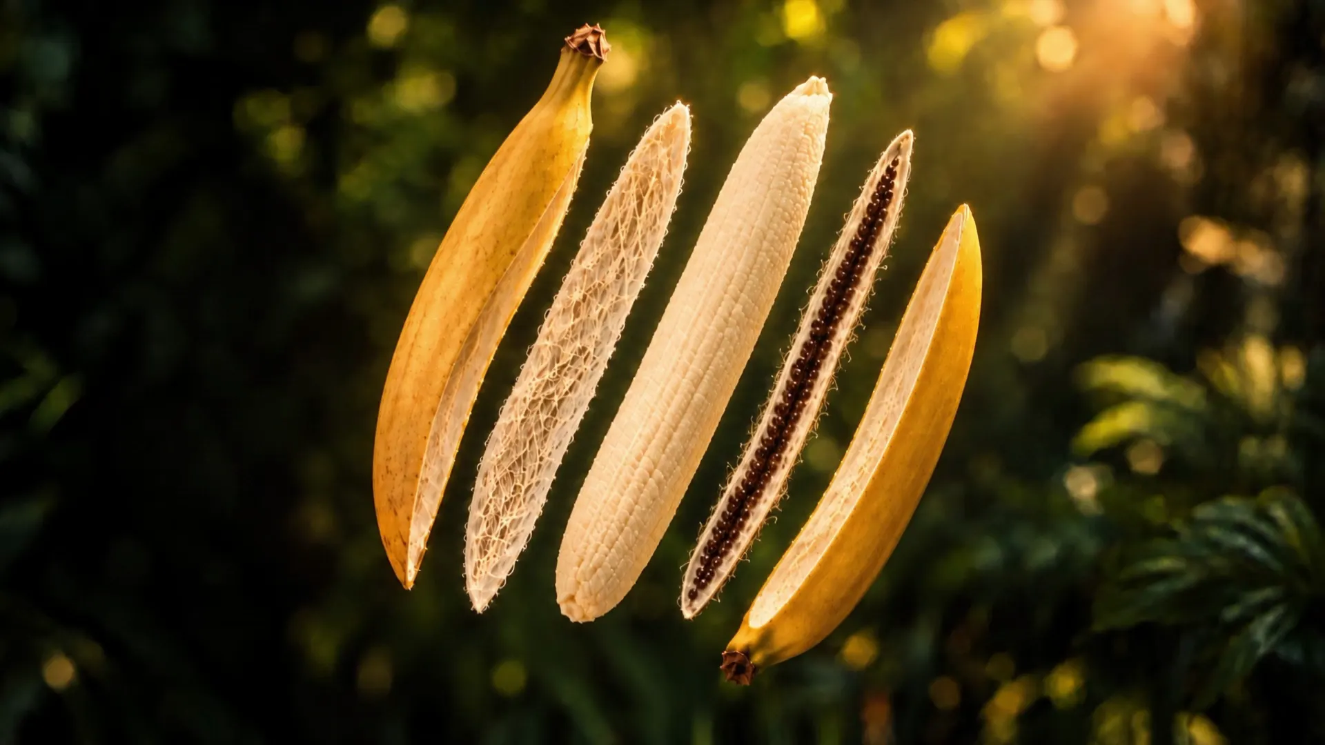 A banana separated into its component layers, from the BadMonkey film.